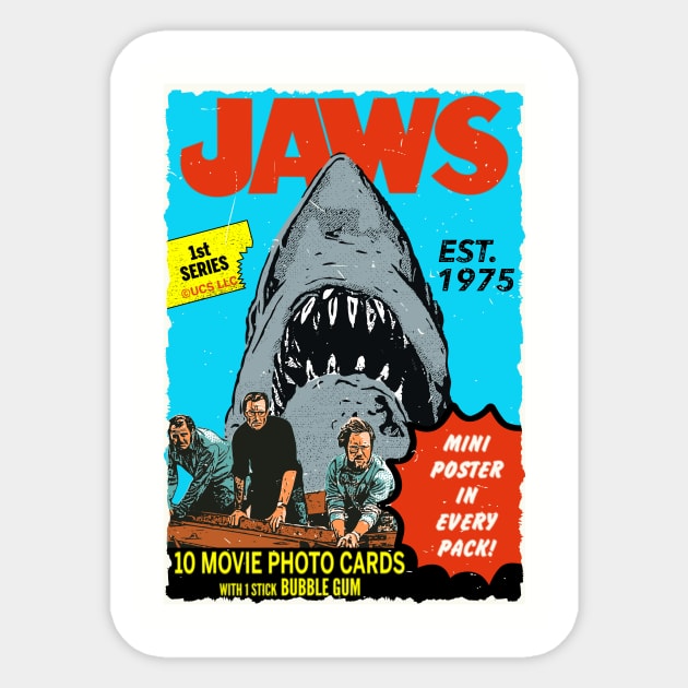 Vintage Jaws Trading Card Wrapper - 1st Series Sticker by Double-Double Designs